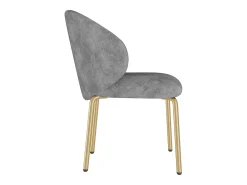 1 Cadeira em tecido chenille - pés de metal dourado - cadeira de toucador - cadeira de jantar - Cinza