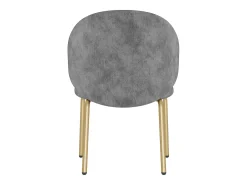 1 Cadeira em tecido chenille - pés de metal dourado - cadeira de toucador - cadeira de jantar - Cinza