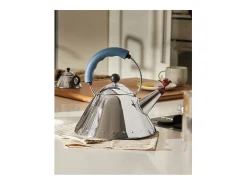 9093, Chaleira em aço com pega azul e apito, Alessi
