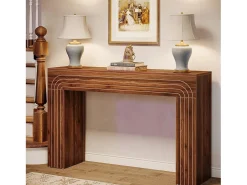 140 cm de comprimento, mesa estreita para sofá, mesa atrás do sofá, mesa de entrada moderna em madeira para a entrada, o corredor, o sala de estar