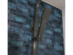 300 Coluna de duche Quartos cinzenta em metal com termóstato Essebagno
