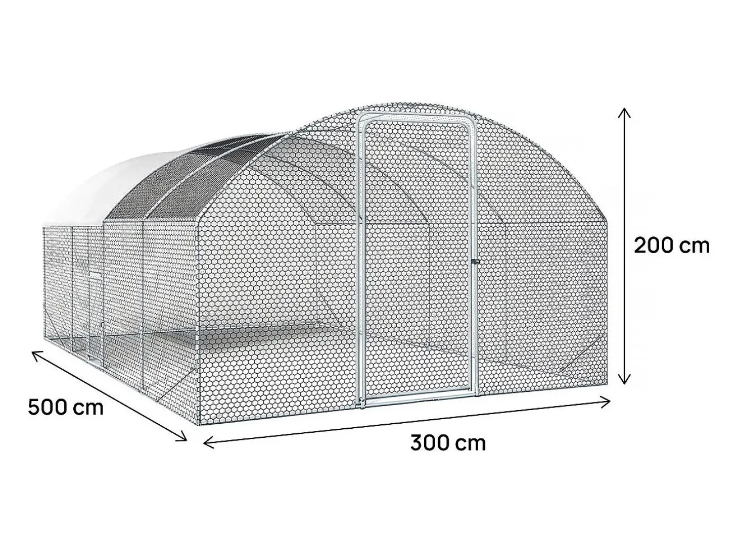 15 m² kurnik kopułowy "Cocorico" - 5 x 3 m - stal ocynkowana