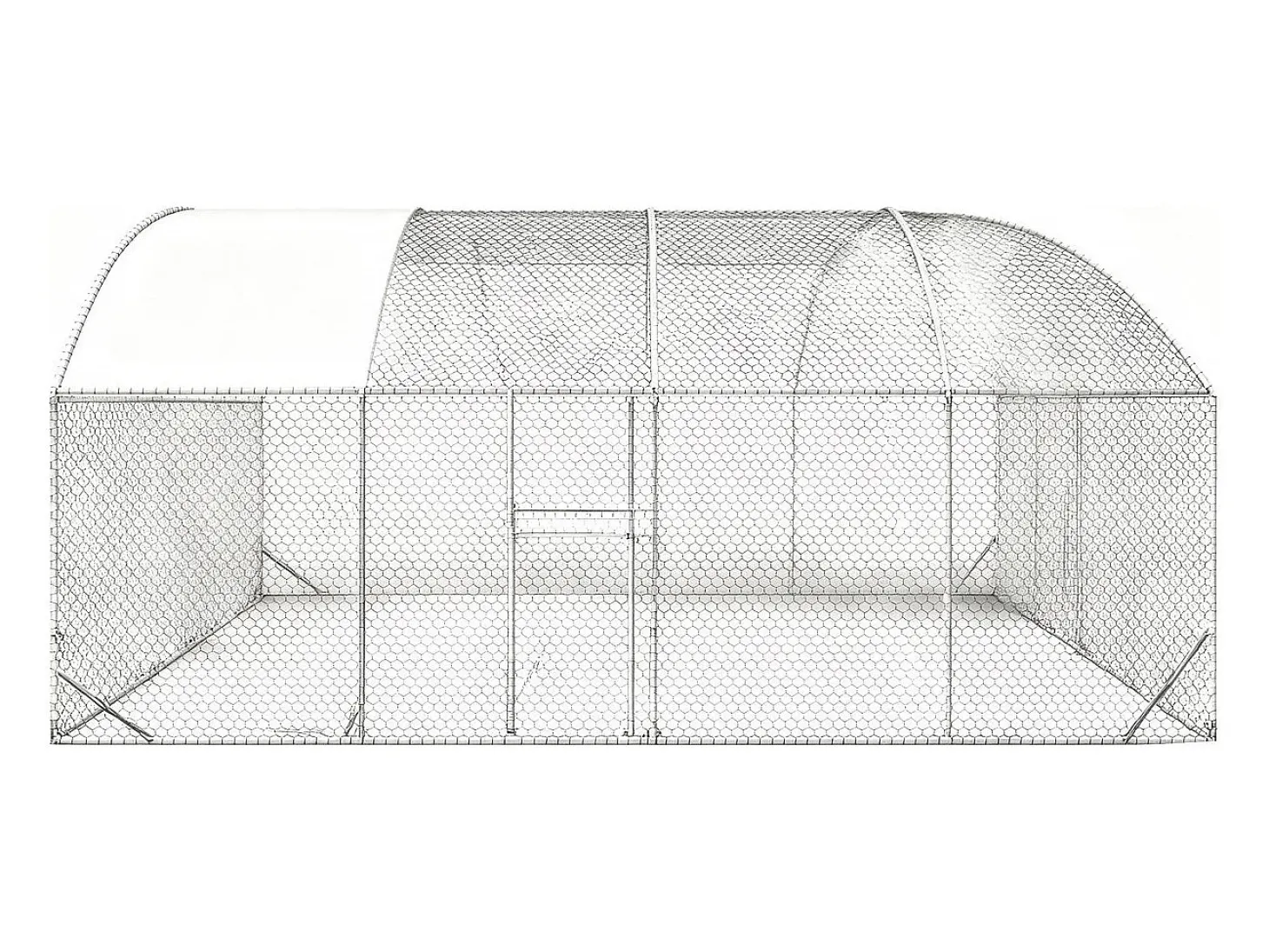 15 m² kurnik kopułowy "Cocorico" - 5 x 3 m - stal ocynkowana