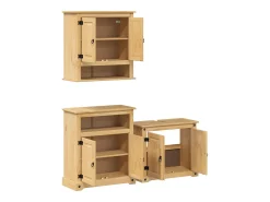 3 pcs conj. de móveis p/ casa de banho Corona pinho maciço