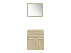 4 pcs conj. móveis casa banho derivados madeira carvalho sonoma