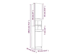 5 pcs conj. móveis casa de banho madeira proc. carvalho fumado