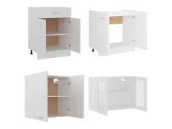 4 pcs conjunto armários de cozinha derivados de madeira Lyon branco