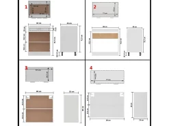 4 pcs conjunto armários de cozinha derivados de madeira Lyon branco