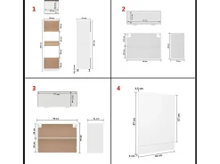 7 pcs conjunto armários de cozinha derivados de madeira Lyon branco