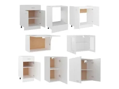 8 pcs conjunto armários de cozinha derivados de madeira Lyon branco