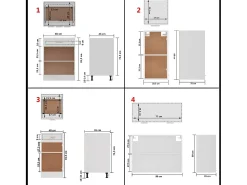 8 pcs conjunto armários de cozinha derivados de madeira Lyon branco