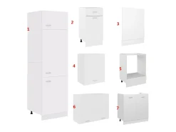 7 pcs conjunto armários de cozinha derivados de madeira Lyon branco