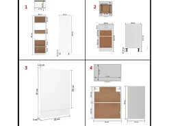 7 pcs conjunto armários de cozinha derivados de madeira Lyon branco