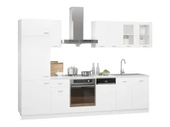 8 pcs conjunto armários de cozinha derivados de madeira Lyon branco