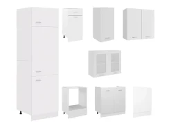 8 pcs conjunto armários de cozinha derivados de madeira Lyon branco