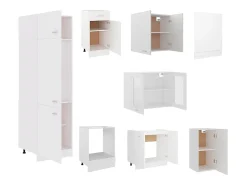 8 pcs conjunto armários de cozinha derivados de madeira Lyon branco