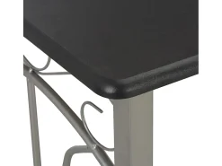 3 pcs conjunto de bar em madeira e aço preto