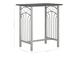 3 pcs conjunto de bar em madeira e aço preto
