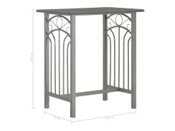 3 pcs conjunto de bar em madeira e aço antracite