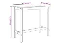 3 pcs conjunto de bar pinho maciço