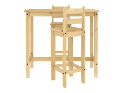 3 pcs conjunto de bar pinho maciço