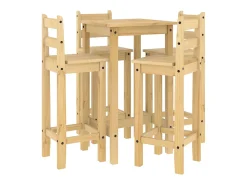 5 pcs conjunto de bar pinho maciço