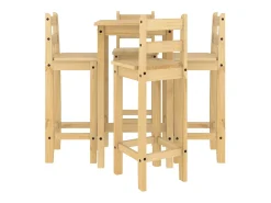 5 pcs conjunto de bar pinho maciço