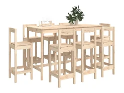 9 pcs conjunto de bar pinho maciço