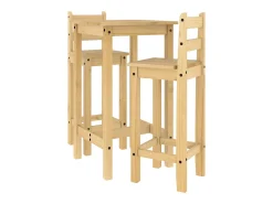 3 pcs conjunto de bar pinho maciço