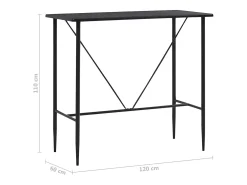 5 pcs conjunto de bar plástico preto