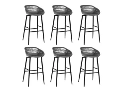 7 pcs conjunto de bar preto e cinzento