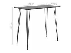 7 pcs conjunto de bar preto e cinzento
