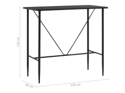 5 pcs conjunto de bar tecido cinzento-escuro