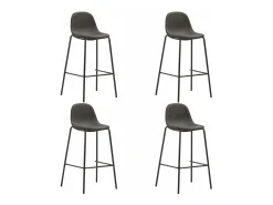 5 pcs conjunto de bar tecido cinzento-escuro