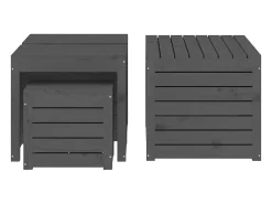 4 pcs conjunto de caixas de jardim pinho maciço cinzento