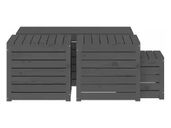 4 pcs conjunto de caixas de jardim pinho maciço cinzento