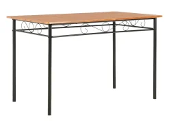 7 pcs conjunto de jantar em MDF e aço castanho