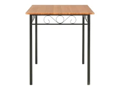 7 pcs conjunto de jantar em MDF e aço castanho