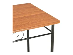 7 pcs conjunto de jantar em MDF e aço castanho