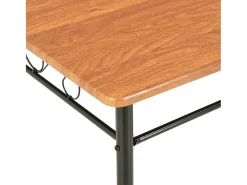 7 pcs conjunto de jantar em MDF e aço castanho