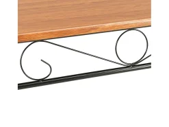 7 pcs conjunto de jantar em MDF e aço castanho