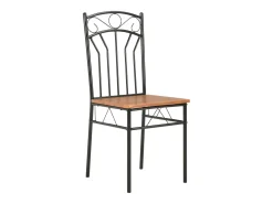 7 pcs conjunto de jantar em MDF e aço castanho