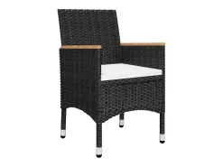 7 pcs conjunto de jantar para jardim preto