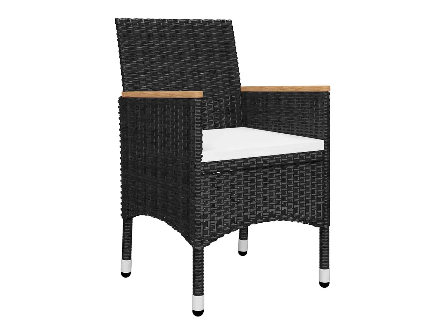 7 pcs conjunto de jantar para jardim preto
