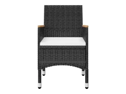 7 pcs conjunto de jantar para jardim preto