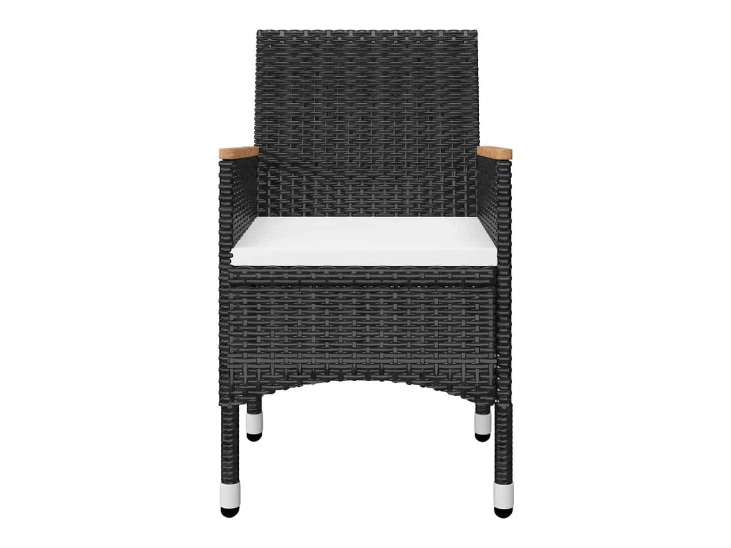 7 pcs conjunto de jantar para jardim preto