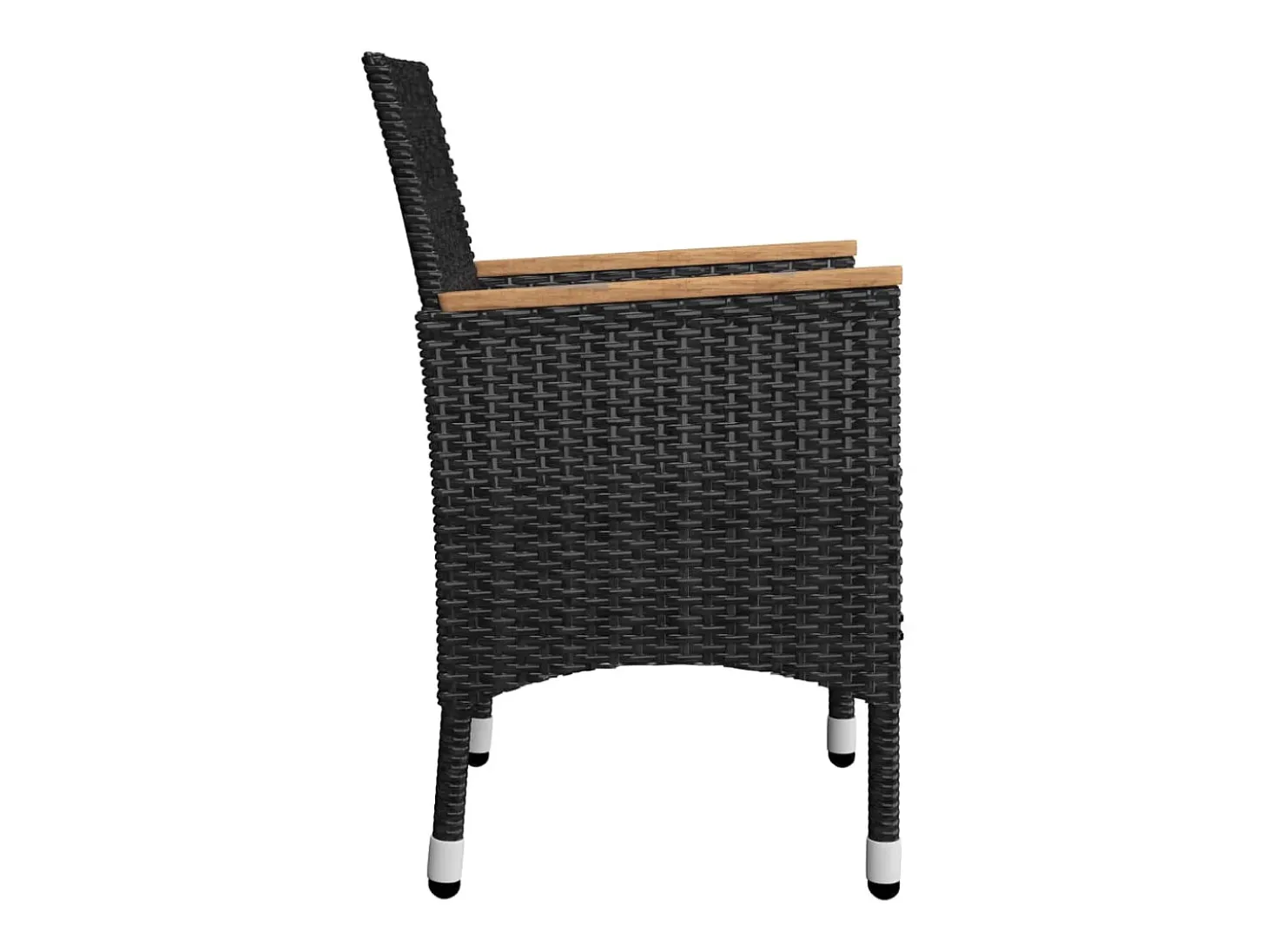7 pcs conjunto de jantar para jardim preto