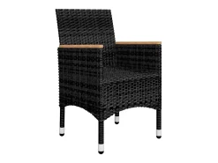 7 pcs conjunto de jantar para jardim preto