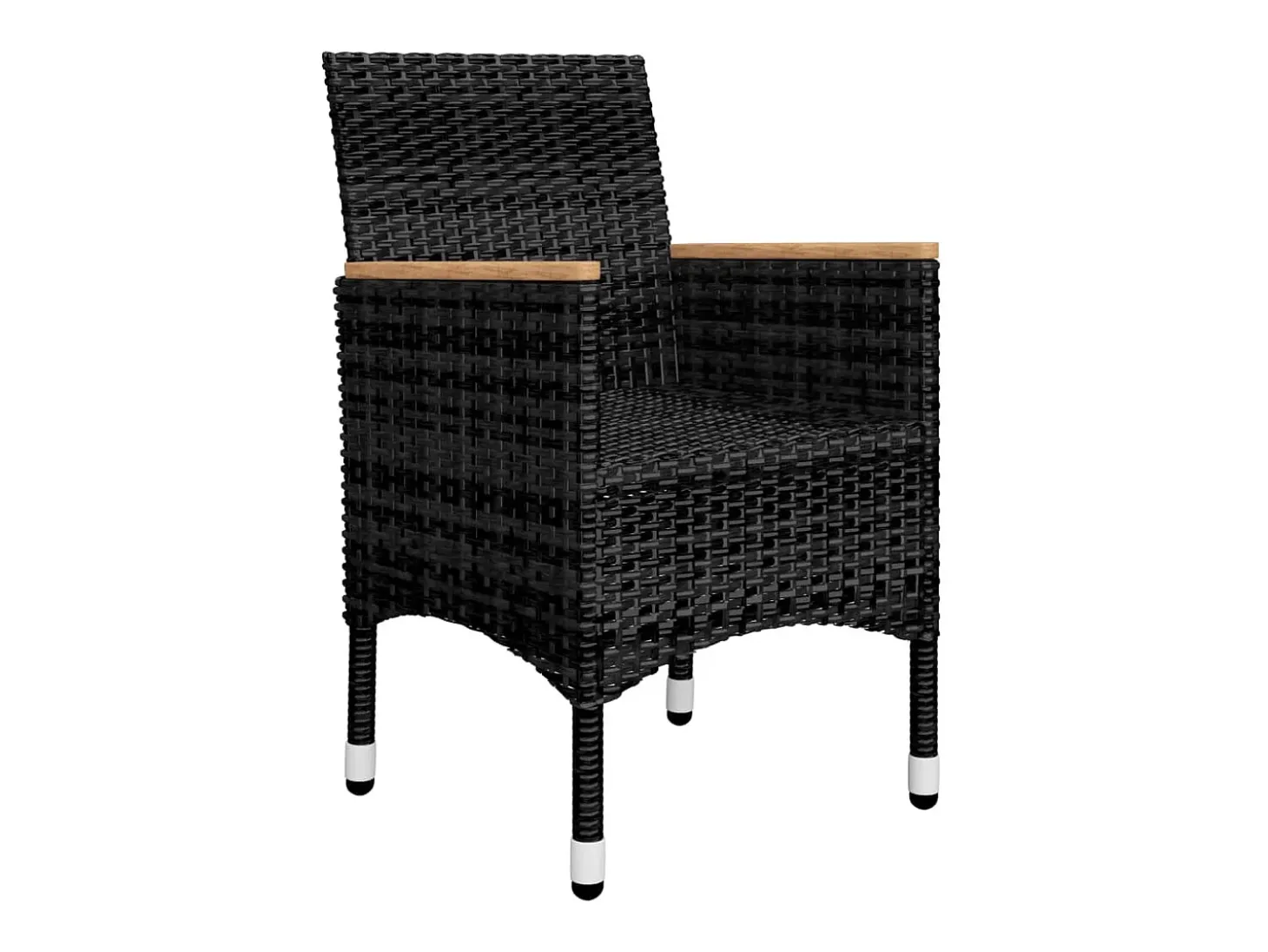 7 pcs conjunto de jantar para jardim preto