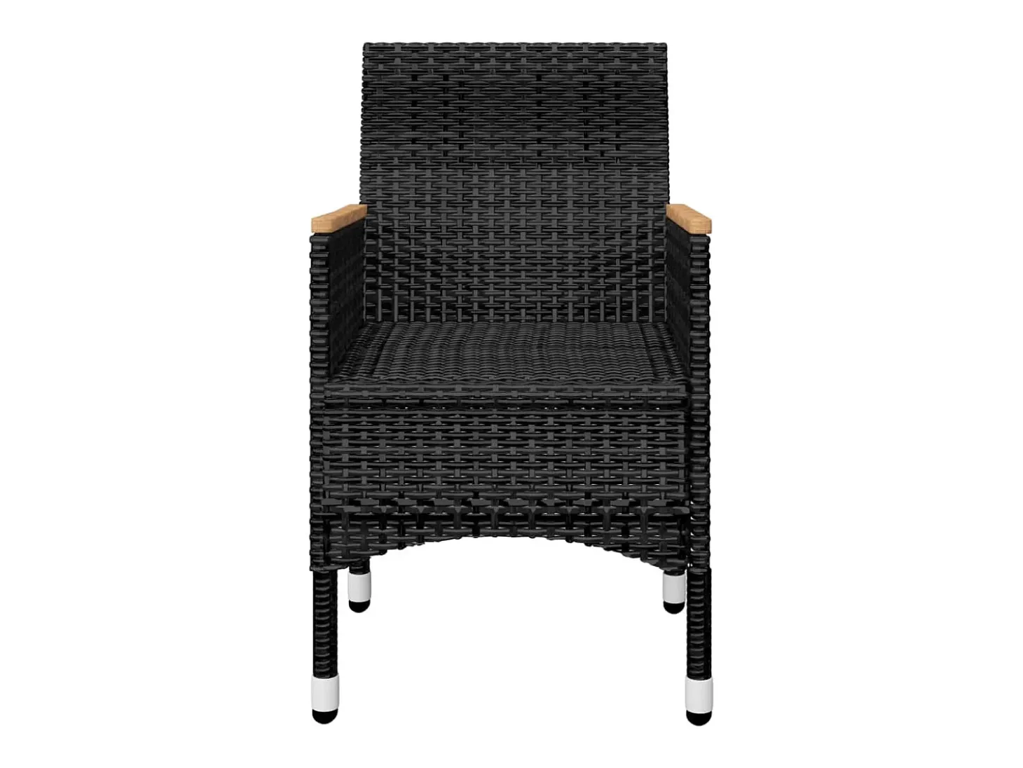 7 pcs conjunto de jantar para jardim preto